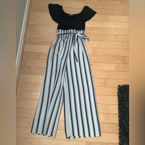 LA Gypsy ruffle top pant suit romper Size 4R Small